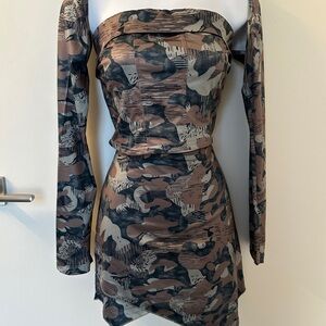 Elegant Long Sleeve Camouflage Set